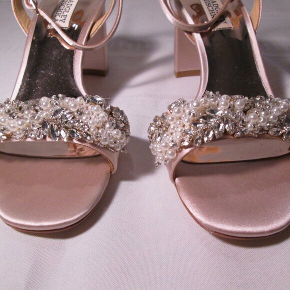 Badgley Mischka Clara Embellished Strap Evening Shoe Sz 6.5 - Picture 5 of 10